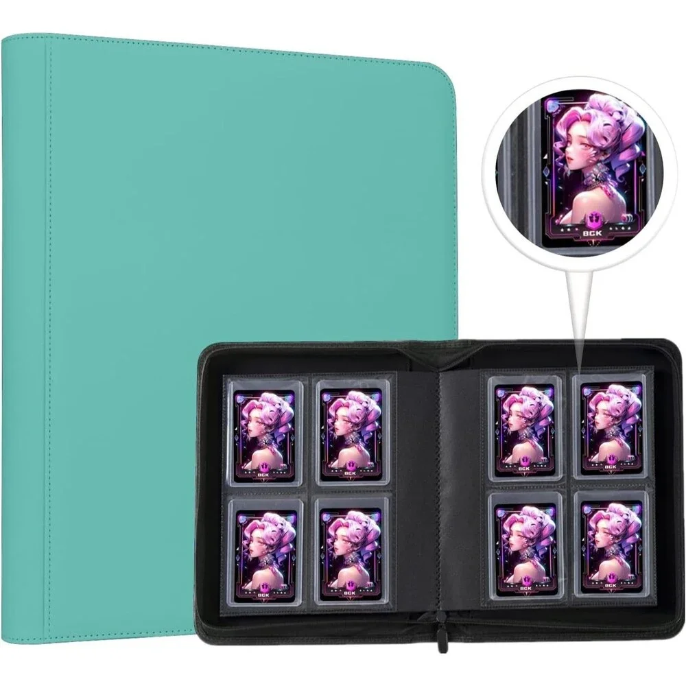 Pokemon Bubble Mew 4 Pocket  128 Cards TEAL Top Loader Binder Ready to Ship